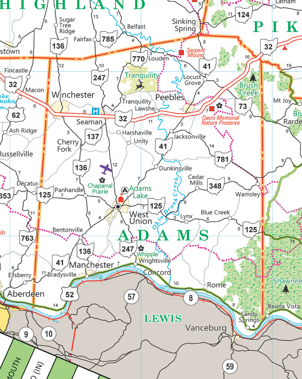 Adams County Transportation Map